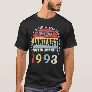 Camiseta Incrível Desde Janeiro De 1993 Vintage Retro Birth