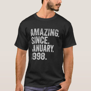 Camiseta Incrível Desde Janeiro de 1998 25 Anos de Idade 25