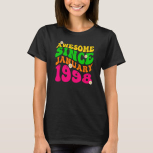 Camiseta Incrível Desde Janeiro De 1998, Birthday Groovy Re