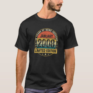 Camiseta Incrível Desde Janeiro De 2008, Nascido Em 15 de 1