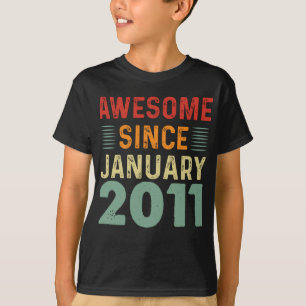 Camiseta Incrível Desde Janeiro De 2011 Vintage Birthday