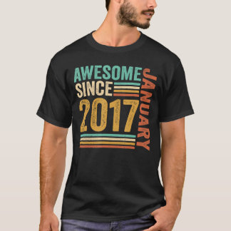 Camiseta Incrível Desde Janeiro De 2017 6 Aniversário 6 Ano