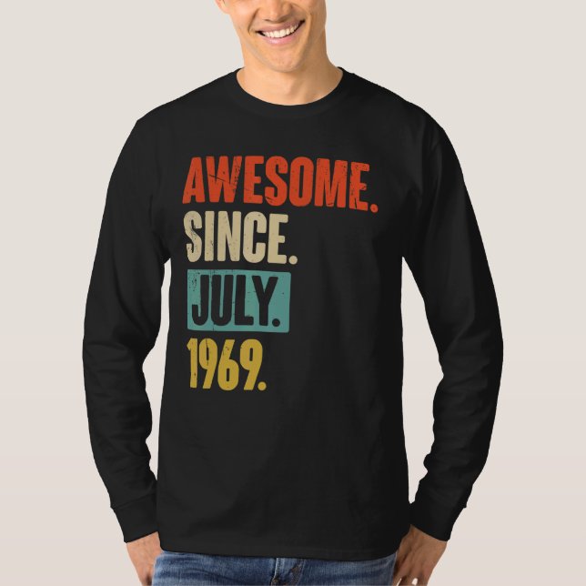 Camiseta Incrível Desde Julho De 1969 53 Anos 53 Anos (Frente)