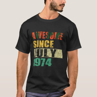 Camiseta Incrível desde julho de 1974 50 anos 50 anos