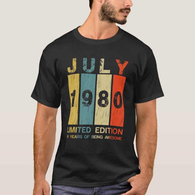 Camiseta Incrível Desde Julho De 1980, 41Ruas, Aniversário  (Frente)