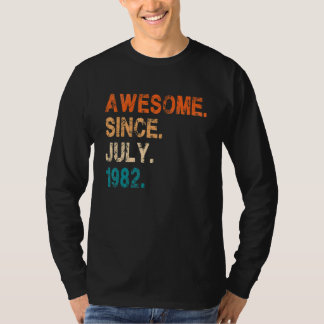 Camiseta Incrível desde julho de 1982 aniversário de 40 ano