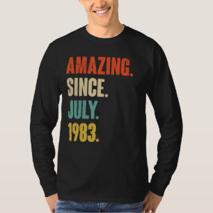 Camiseta Incrível desde julho de 1983, 39 anos, presente 39