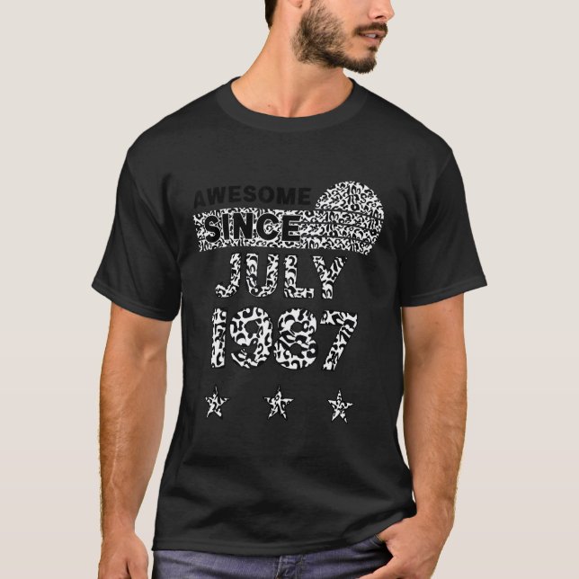 Camiseta Incrível desde julho de 1987 Leopard 1987 (Frente)