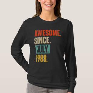 Camiseta Incrível desde julho de 1988 34 anos 34 anos