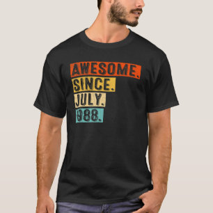 Camiseta Incrível desde julho de 1988 Vintage 34º aniversár