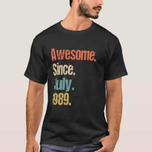 Camiseta Incrível desde julho de 1989 33rd Birthday Vintage