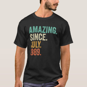Camiseta Incrível Desde Julho De 1989 34º Aniversário 34 An