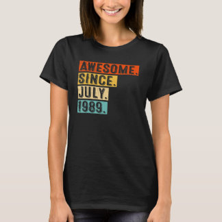 Camiseta Incrível desde julho de 1989 Vintage 33rd Birthday