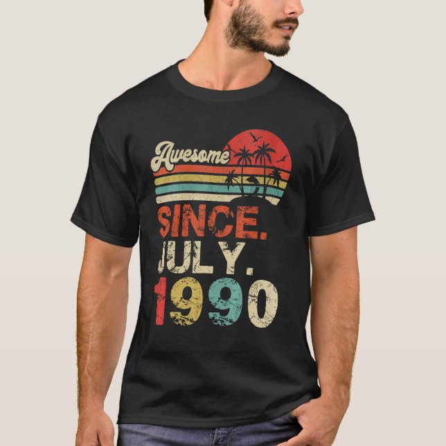 Camiseta Incrível Desde Julho De 1990 Ano Do 32º Aniversári (Frente)