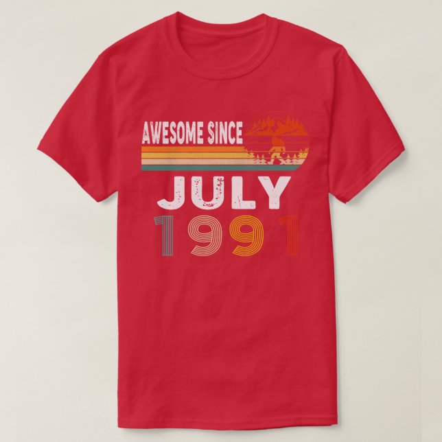 Camiseta Incrível Desde Julho De 1991 (Frente do Design)