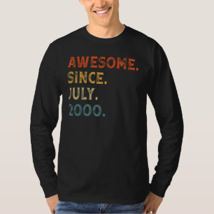 Camiseta Incrível Desde Julho De 2000 22 Anos De Idade 22º