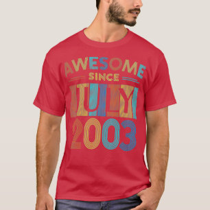 Camiseta Incrível desde julho de 2003 17º aniversário 17 an