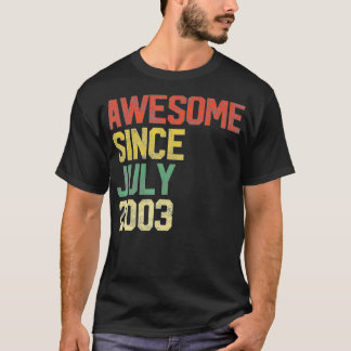 Camiseta Incrível desde julho de 2003 18º aniversário 18 an