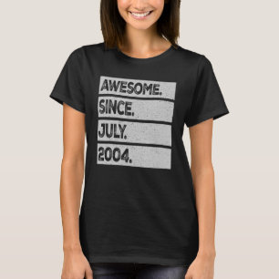 Camiseta Incrível desde julho de 2004 19 anos 19 anos