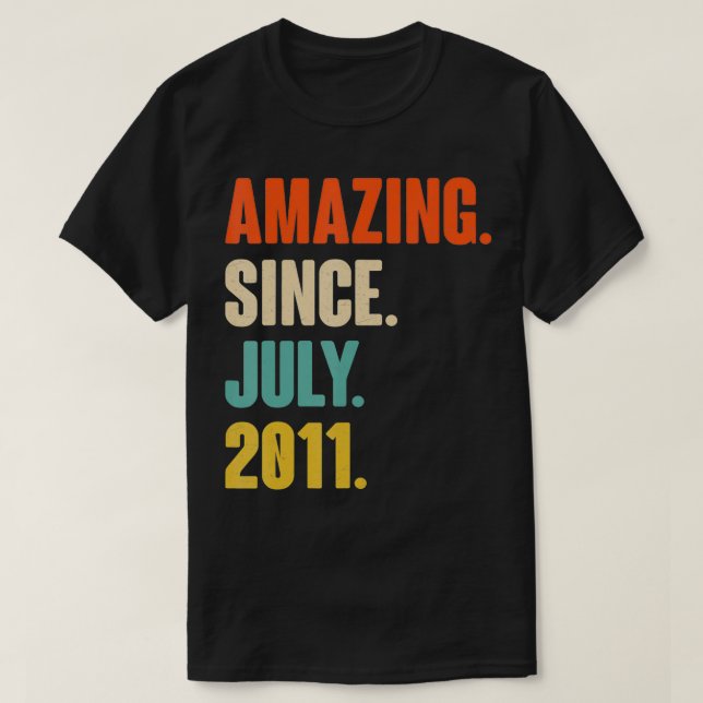 Camiseta Incrível Desde Julho De 2011 Presente De Aniversár (Frente do Design)