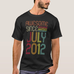 Camiseta Incrível desde julho de 2012 10 Aniversário Retro
