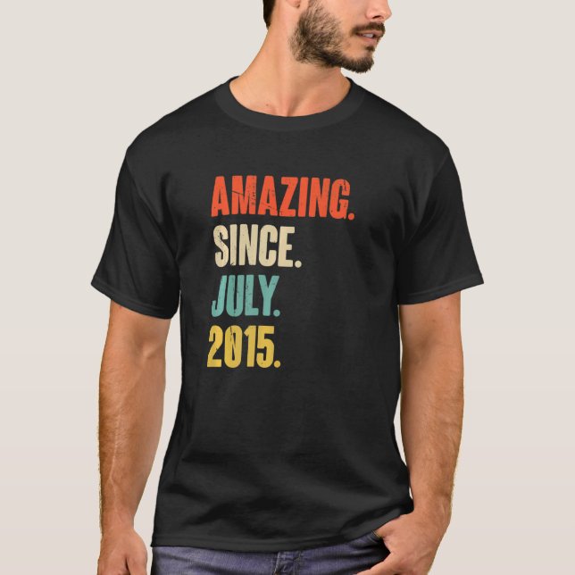 Camiseta Incrível desde julho de 2015, aniversário do 7 (Frente)