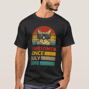 Camiseta Incrível Desde julho de 2018, 5 Birthday Cat