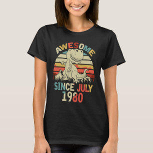 Camiseta Incrível desde JULY 1980 40º aniversário do Dinoss