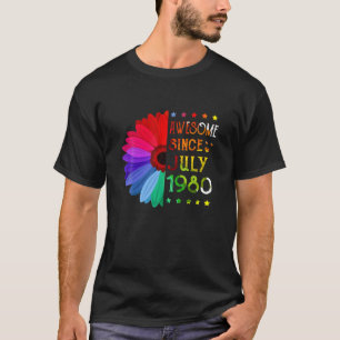 Camiseta Incrível Desde JULY 1980 41Ruas Aniversário Oferec