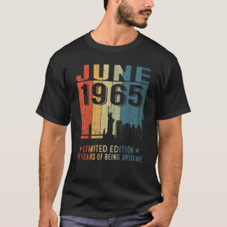 Camiseta Incrível Desde Junho 1965 57º Aniversário Vintage