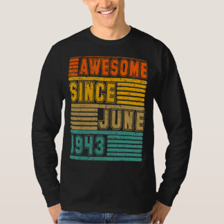 Camiseta Incrível desde junho de 1943 Vintage 79º Homens e