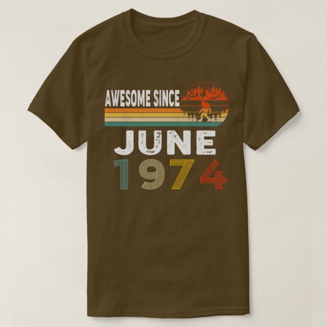 Camiseta Incrível Desde Junho De 1974 (Frente do Design)
