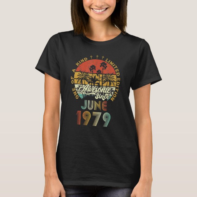 Camiseta Incrível Desde Junho De 1979 43 Anos De Idade 43 A (Frente)