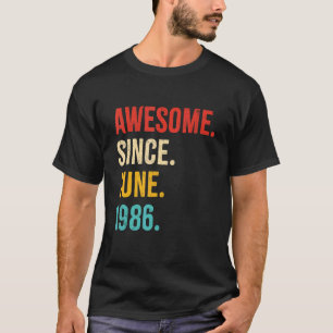 Camiseta Incrível desde junho de 1986 Vintage 36th Birthday