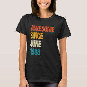 Camiseta Incrível desde junho de 1988 34º aniversário 34 an