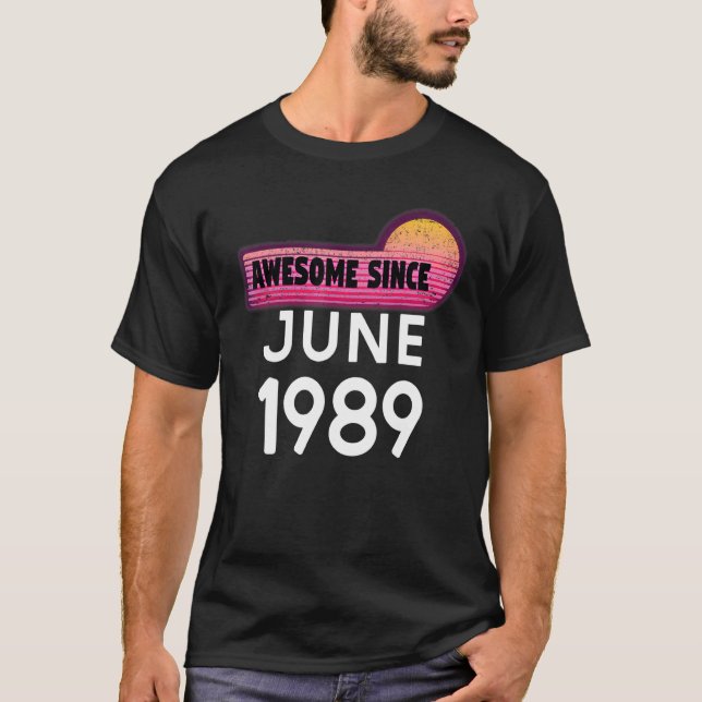 Camiseta Incrível Desde Junho De 1989 Aniversário De 1989 J (Frente)