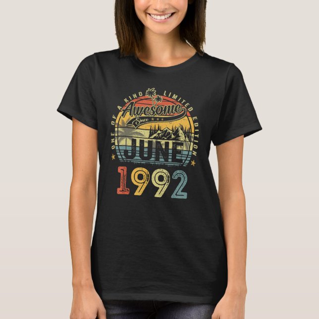 Camiseta Incrível desde junho de 1992 31º aniversário por 3 (Frente)