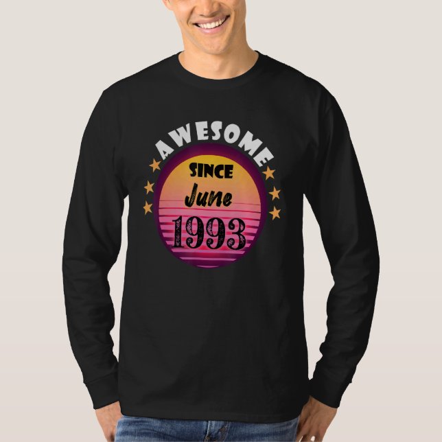 Camiseta Incrível Desde Junho De 1993 Aniversário De 1993 J (Frente)