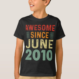 Camiseta Incrível desde junho de 2010 Vintage Birthday