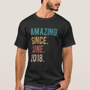 Camiseta Incrível Desde Junho De 2018 4 Anos Dia 4