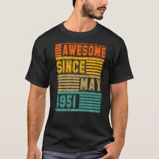 Camiseta Incrível desde maio de 1951 Vintage 71º Homens e M