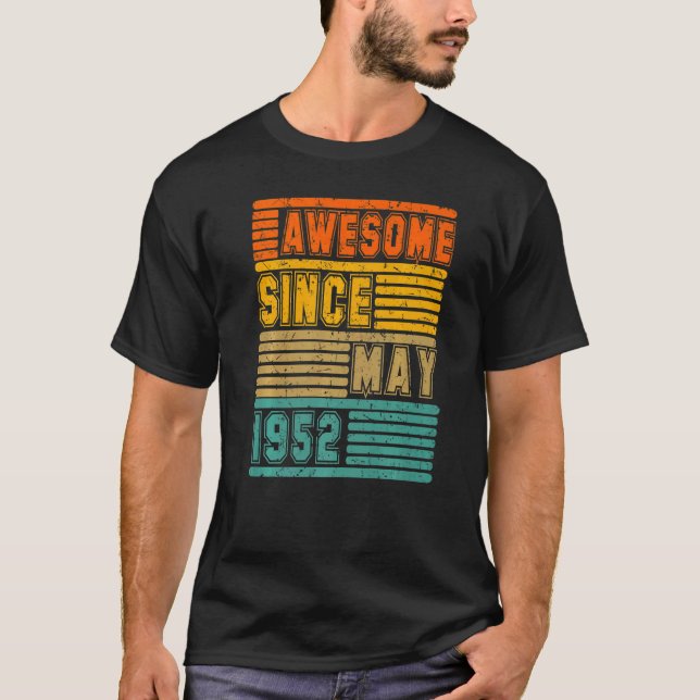 Camiseta Incrível Desde Maio De 1952, 70 Homens E Mulheres  (Frente)