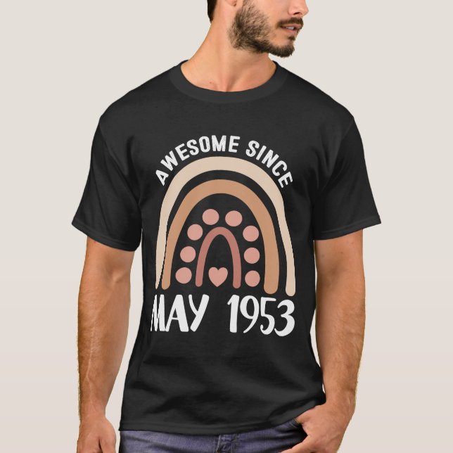 Camiseta Incrível Desde Maio De 1953, Aniversário Rainbow (Frente)