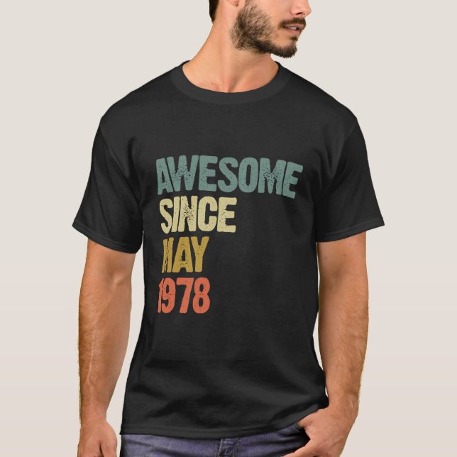 Camiseta Incrível Desde Maio De 1978 41 Anos De Idade 41Rua (Frente)