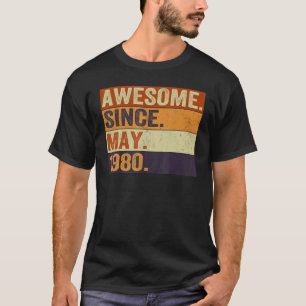 Camiseta Incrível desde maio de 1980 42º Aniversário Retro