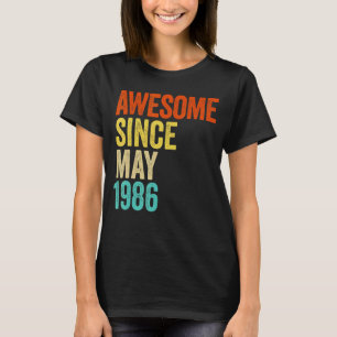Camiseta Incrível Desde Maio De 1986 Vintage 36º Homens E M