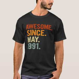 Camiseta Incrível Desde Maio De 1991 Retro 30 Anos 30 Bir