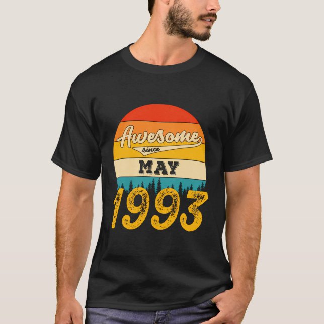 Camiseta Incrível Desde Maio De 1993 Anos Aweso De 30 Anos (Frente)