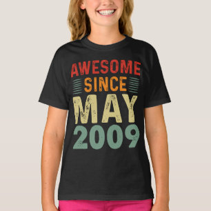 Camiseta Incrível desde maio de 2009 Vintage Birthday