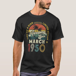 Camiseta Incrível desde março de 1950 Vintage 72º aniver